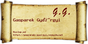 Gasparek Györgyi névjegykártya